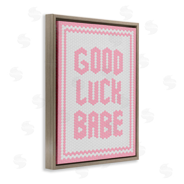 Stupell Industries Lettered And Lined | Good Luck Babe Pink Mosaic