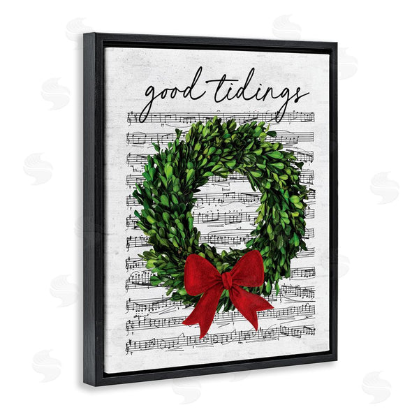 Stupell Industries Lettered And Lined | Good Tidings Holiday Wreath Wall Art