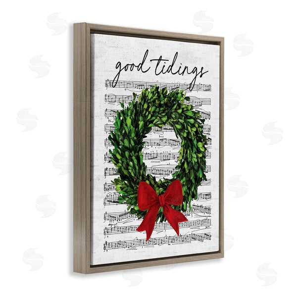 Stupell Industries Lettered And Lined | Good Tidings Holiday Wreath Wall Art