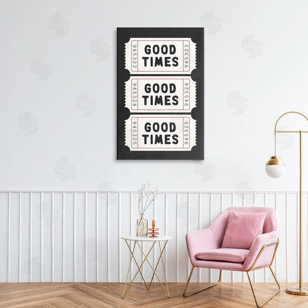 Stupell Industries Lettered And Lined | Good Times Tickets On Black