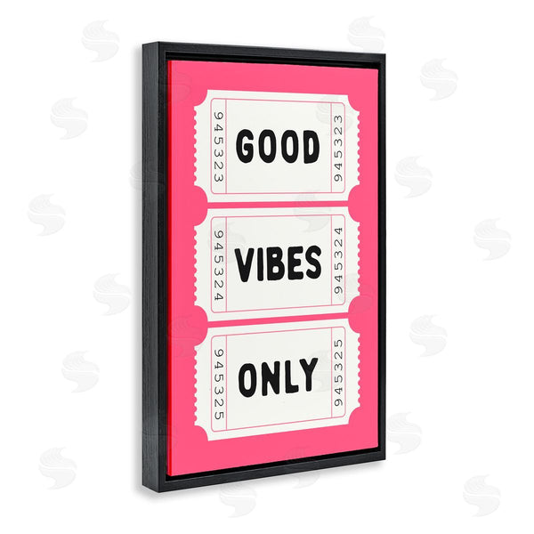Stupell Industries Lettered And Lined | Good Vibes Only White & Pink
