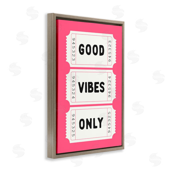 Stupell Industries Lettered And Lined | Good Vibes Only White & Pink