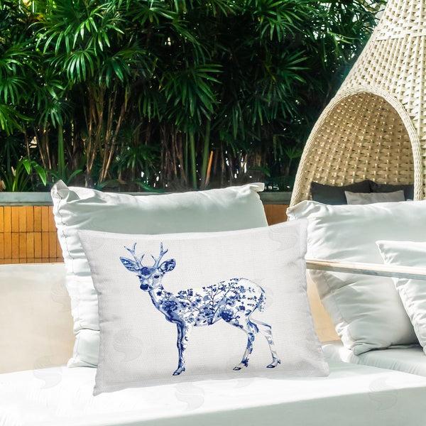 Stupell Industries Lettered And Lined | Graceful Toile Deer Printed Throw Pillow
