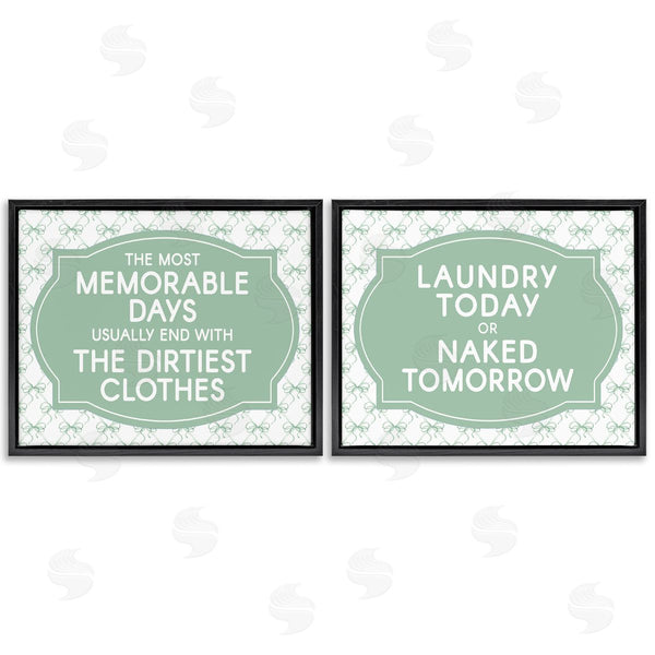 Stupell Industries Lettered And Lined | Green Bow Laundry Sentiments