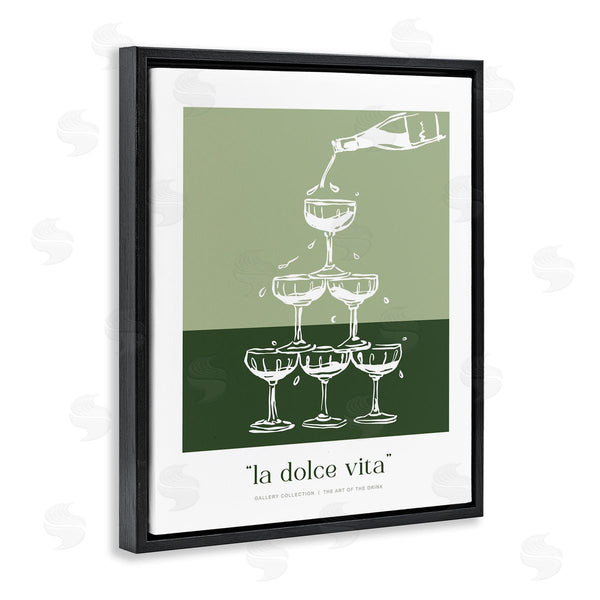 Stupell Industries Lettered And Lined | Green Champagne Tower