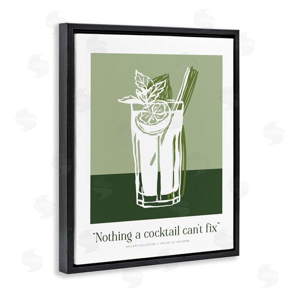 Stupell Industries Lettered And Lined | Green Cocktail Can't Fix