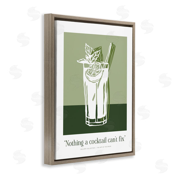 Stupell Industries Lettered And Lined | Green Cocktail Can't Fix