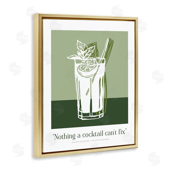Stupell Industries Lettered And Lined | Green Cocktail Can't Fix