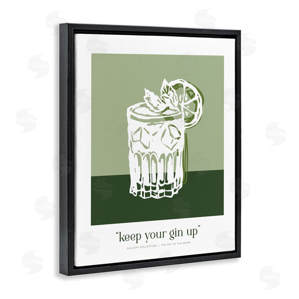Stupell Industries Lettered And Lined | Green Keep Your Gin Up