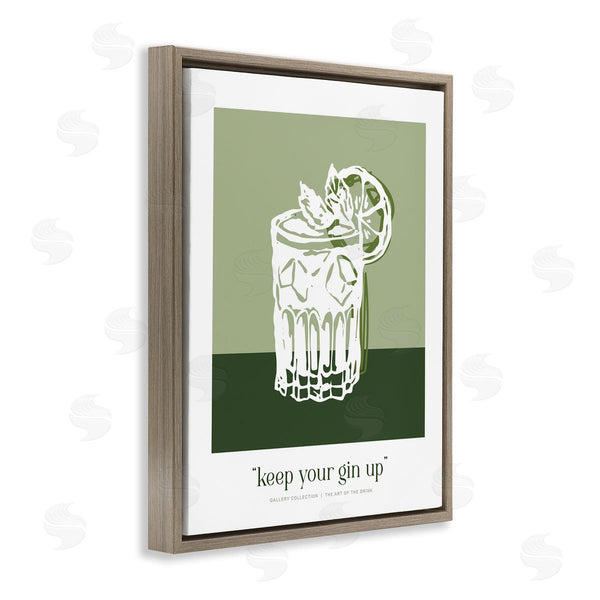 Stupell Industries Lettered And Lined | Green Keep Your Gin Up
