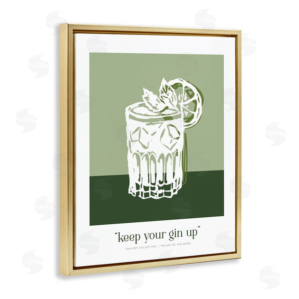 Stupell Industries Lettered And Lined | Green Keep Your Gin Up