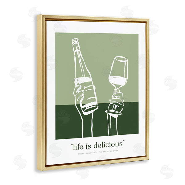 Stupell Industries Lettered And Lined | Green Life Is Delicious