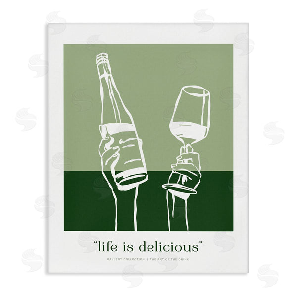 Stupell Industries Lettered And Lined | Green Life Is Delicious