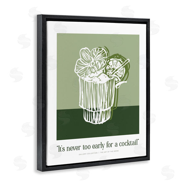 Stupell Industries Lettered And Lined | Green Never Too Early Cocktail