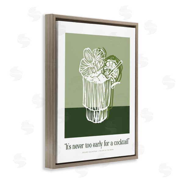 Stupell Industries Lettered And Lined | Green Never Too Early Cocktail