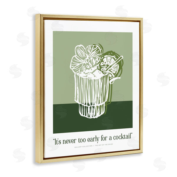 Stupell Industries Lettered And Lined | Green Never Too Early Cocktail