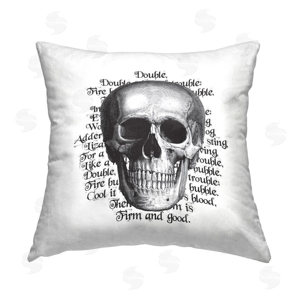 stupell industries Lettered and Lined | Halloween Witch Spell Skull Phrase Printed Throw Pillow