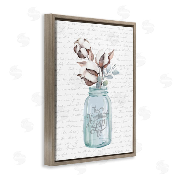 Stupell Industries Lettered And Lined | Handmade Soap Jar & Cotton Flower