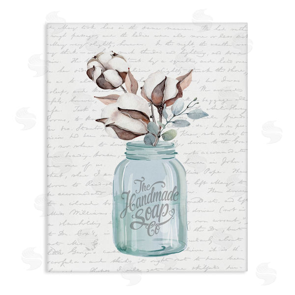 stupell industries Lettered and Lined | Handmade Soap Jar & Cotton Flower