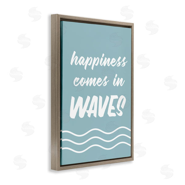 Stupell Industries Lettered And Lined | Happiness In Waves