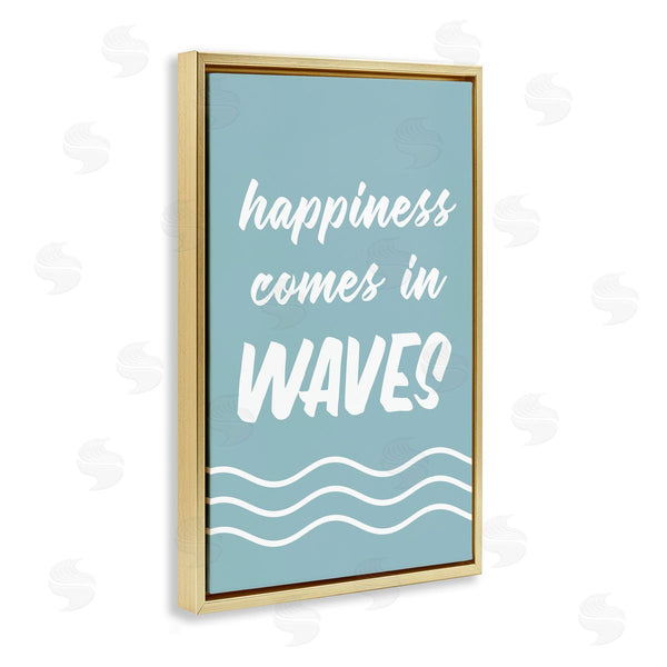 Stupell Industries Lettered And Lined | Happiness In Waves
