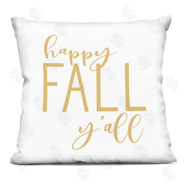 stupell industries Lettered and Lined | Happy Fall Y'all Autumn Calligraphy Printed Throw Pillow