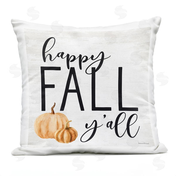 Stupell Industries Lettered And Lined | Happy Fall Y'all Gourd Printed Throw Pillow