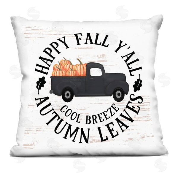 stupell industries Lettered and Lined | Happy Fall Y'all Rustic Pumpkin Truck Printed Throw Pillow