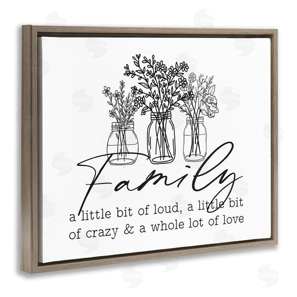 Stupell Industries Lettered And Lined | Heartwarming Family Phrase Botanical Blossoms Bouquets Wall Art