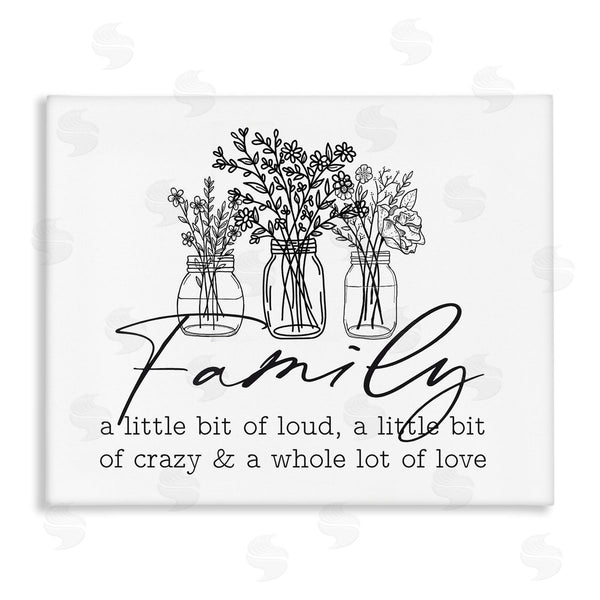 stupell industries Lettered and Lined | Heartwarming Family Phrase Botanical Blossoms Bouquets Wall Art