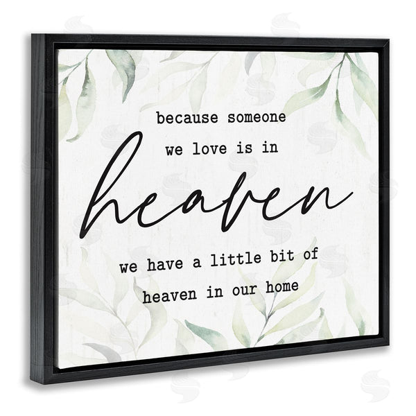Stupell Industries Lettered And Lined | Heaven In Our Home Tropical Plant Leaves Design Wall Art
