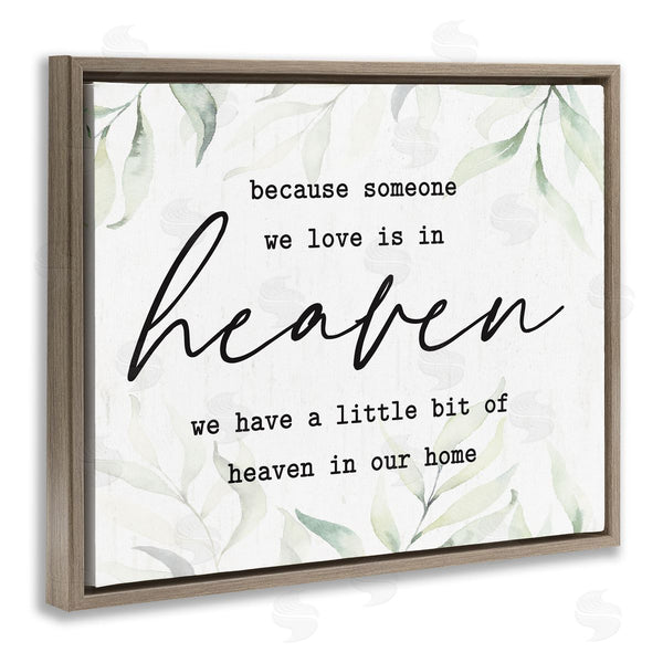 Stupell Industries Lettered And Lined | Heaven In Our Home Tropical Plant Leaves Design Wall Art