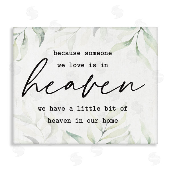 stupell industries Lettered and Lined | Heaven In Our Home Tropical Plant Leaves Design Wall Art
