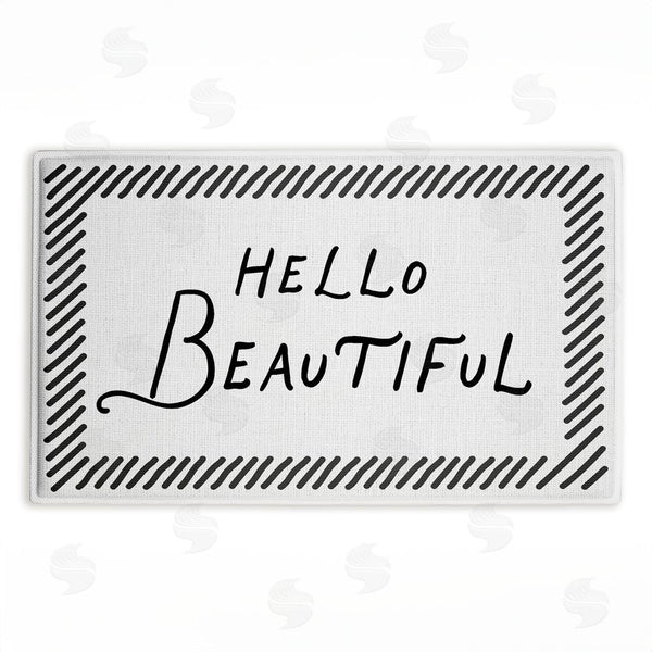 stupell industries Lettered and Lined | Hello Beautiful Greeting Plush Bath Mat