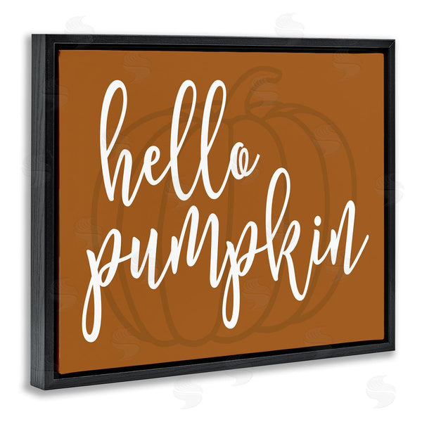 Stupell Industries Lettered And Lined | Hello Pumpkin Motif Romantic Autumn Script Phrase Wall Art
