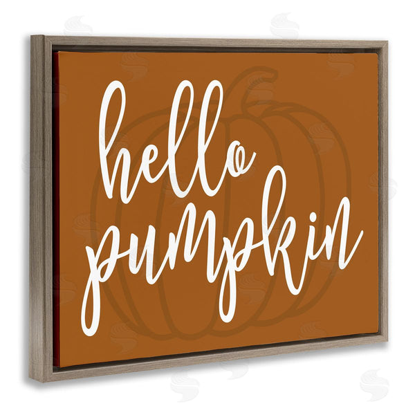 Stupell Industries Lettered And Lined | Hello Pumpkin Motif Romantic Autumn Script Phrase Wall Art
