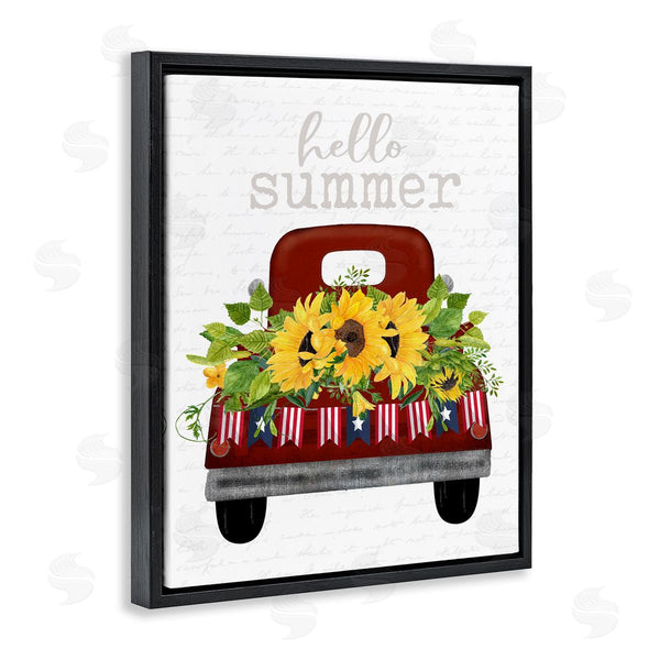 Stupell Industries Lettered And Lined | Hello Summer Sunflower Truck