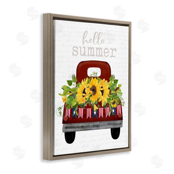 Stupell Industries Lettered And Lined | Hello Summer Sunflower Truck