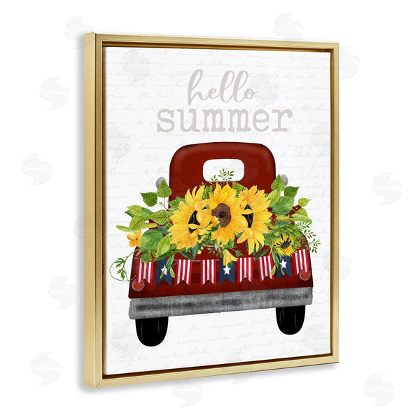 Stupell Industries Lettered And Lined | Hello Summer Sunflower Truck