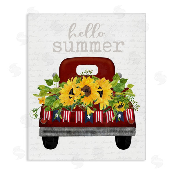 stupell industries Lettered and Lined | Hello Summer Sunflower Truck