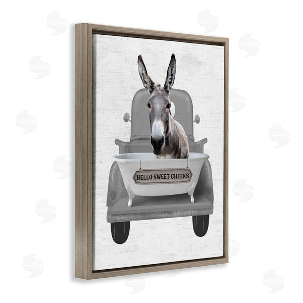 Stupell Industries Lettered And Lined | Hello Sweet Cheeks Donkey Wall Art