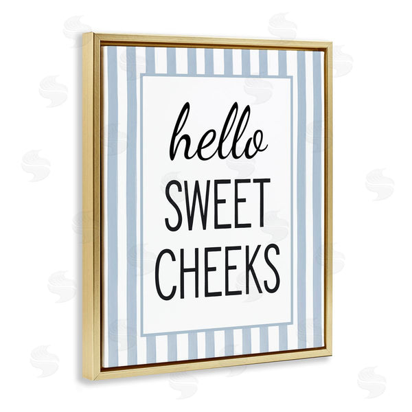 Stupell Industries Lettered And Lined | Hello Sweet Cheeks On Stripes