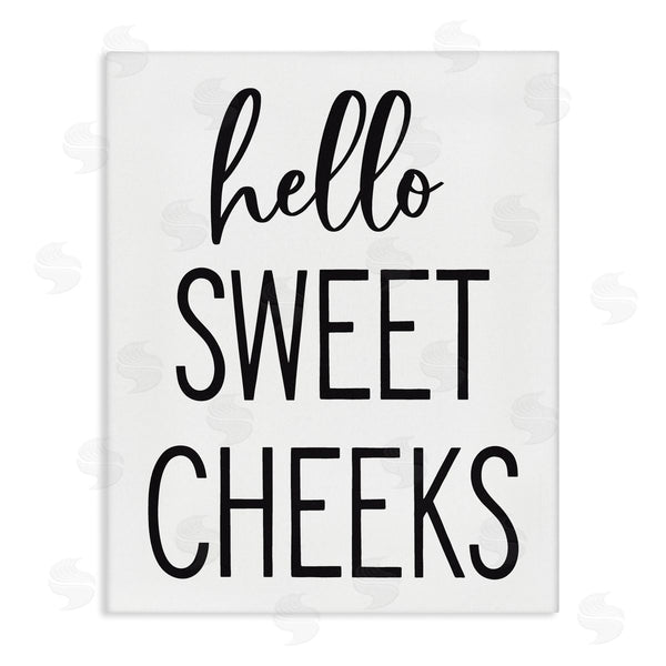 stupell industries Lettered and Lined | Hello Sweet Cheeks Silly Bathroom Washroom Humor Wall Art