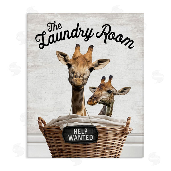 stupell industries Lettered and Lined | Help Wanted Laundry Room Giraffes