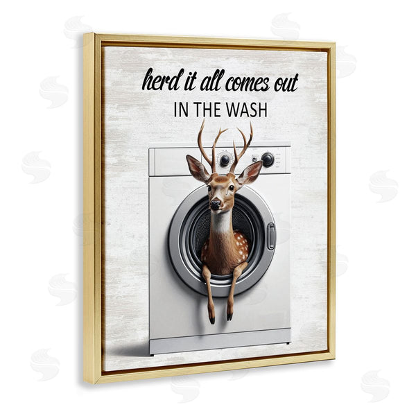 Stupell Industries Lettered And Lined | Herd It Comes Out In Wash