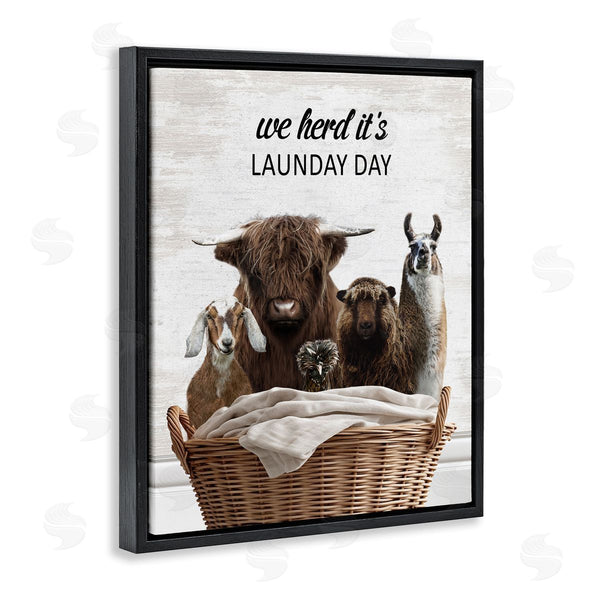 Stupell Industries Lettered And Lined | Herd It's Laundry Day Animals