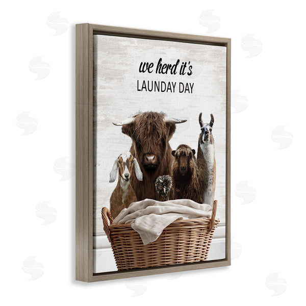Stupell Industries Lettered And Lined | Herd It's Laundry Day Animals