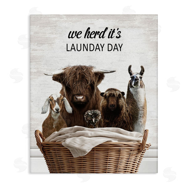 stupell industries Lettered and Lined | Herd It's Laundry Day Animals