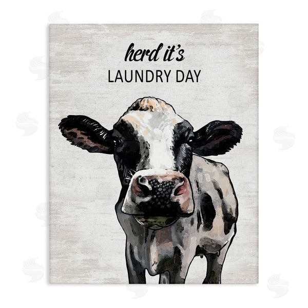 stupell industries Lettered and Lined | Herd It's Laundry Day Cow