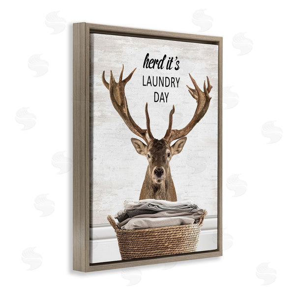 Stupell Industries Lettered And Lined | Herd It's Laundry Day Elk